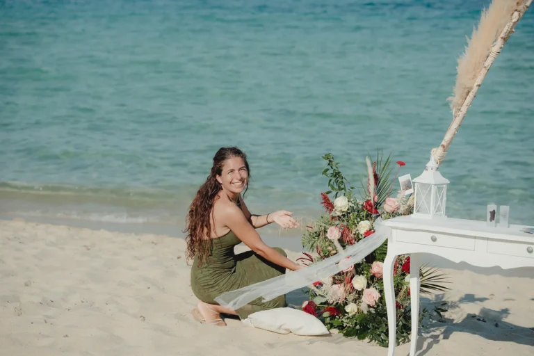 die letzten Vorbereitungen zu dieser wunderbaren Strandhochzeit - meer sardinien urlaub