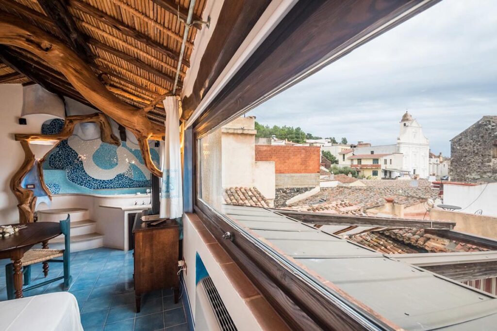 der Ausblick der Luxury-Suite Emozioni vom Hotel Anticos Palathos, Orosei - meer sardinien urlaub
