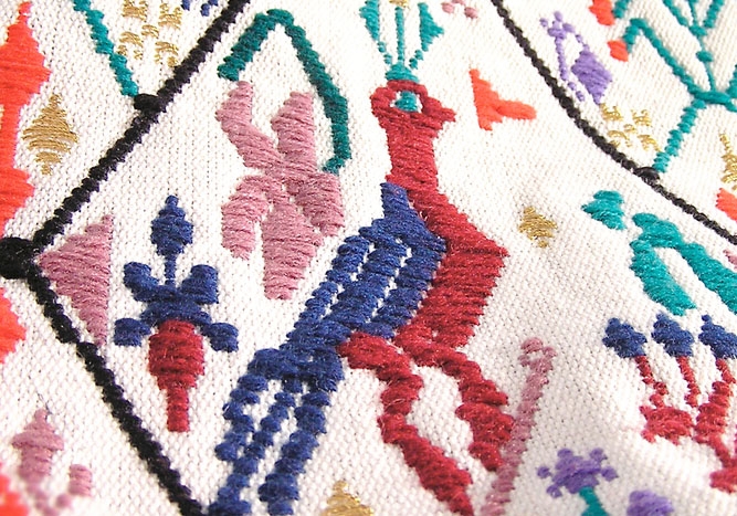 traditionell gewobene Stoffe aus Wolle