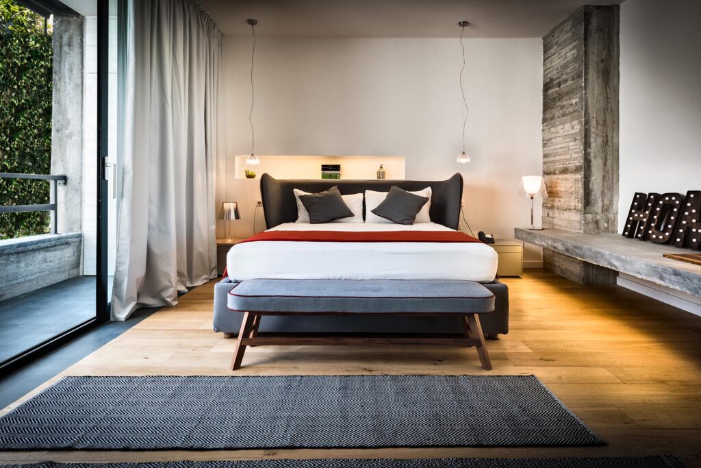 Der Schlafbereich der Juniorsuite, Hotel Teku Boutique, Barisardo - meer sardinien urlaub