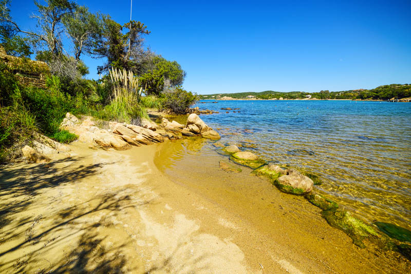 Der goldgelbe Strand Liscia di Vacca an der Costa Smeralda Sardinien - meer sardinien urlaub