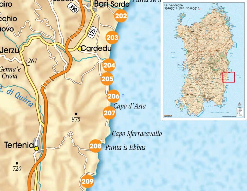 Esploso cartina 202-209 - meer sardinien urlaub